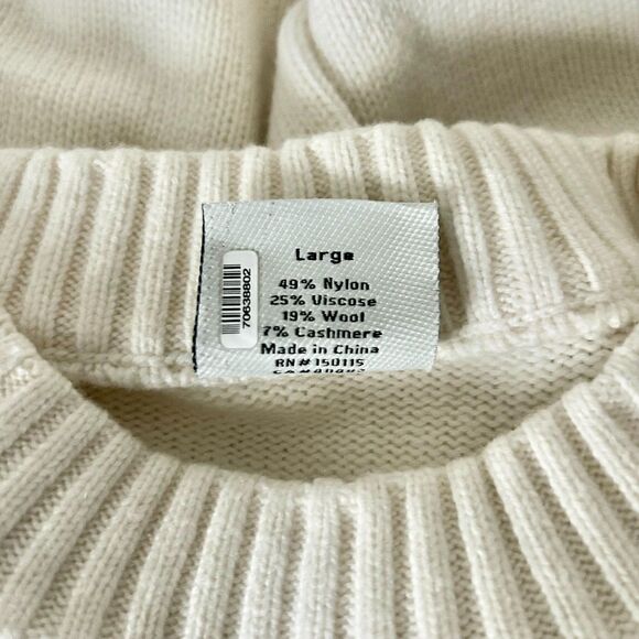 Varley Edie Namesake Court Club Knit Sweater in Egret Cream Size Large - Picture 7 of 8